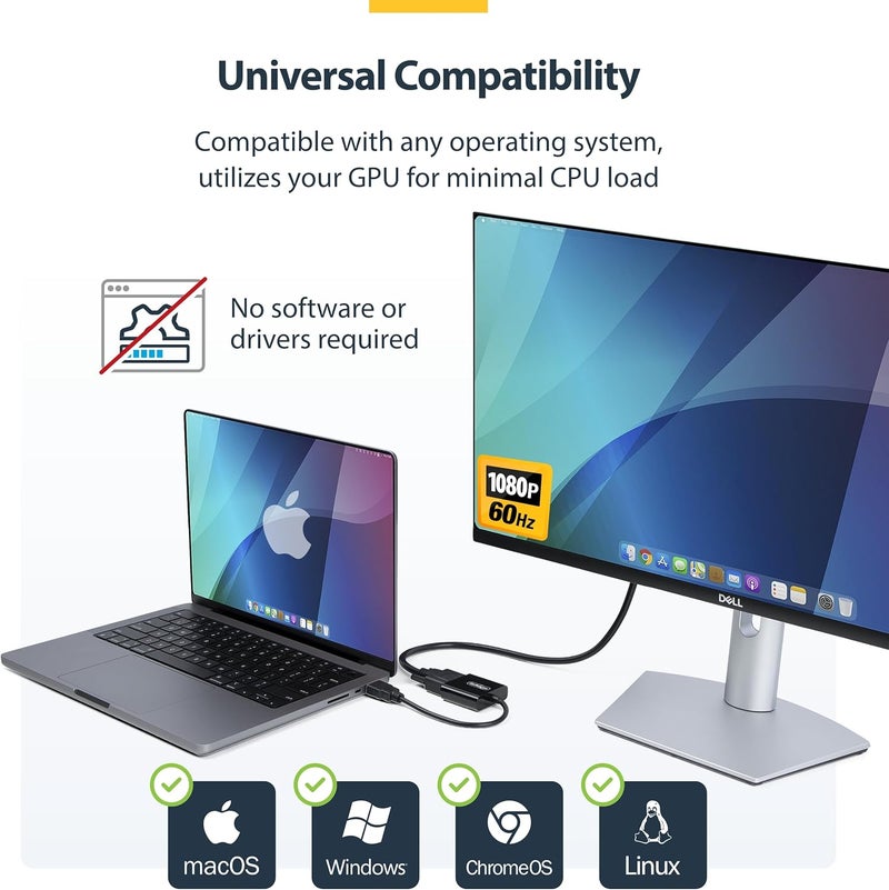 Star Tech .com HDMI to VGA Adapter, Active Video Converter for Laptop/Desktop, 1920x1080 (1080p), HDMI Source to VGA Monitor - Image 2